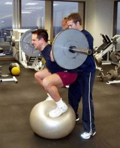 stability ball squat